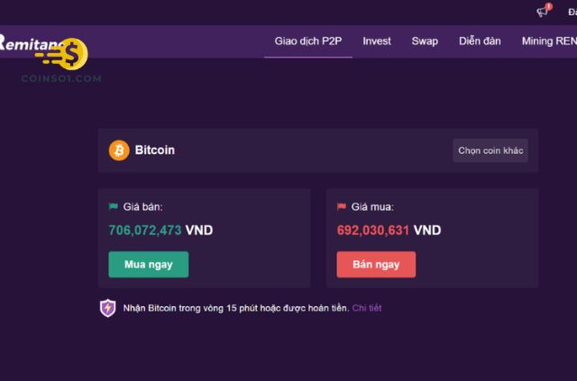 Giao Dịch Bitcoin Trên Remitano